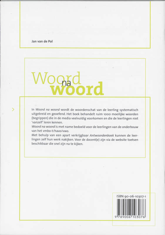 Woord na woord achterkant