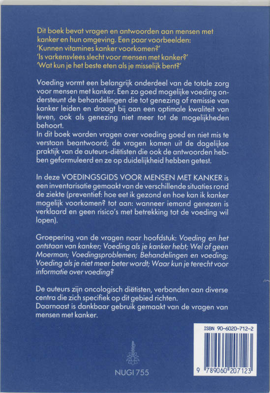 Voedingsgids voor mensen met kanker achterkant