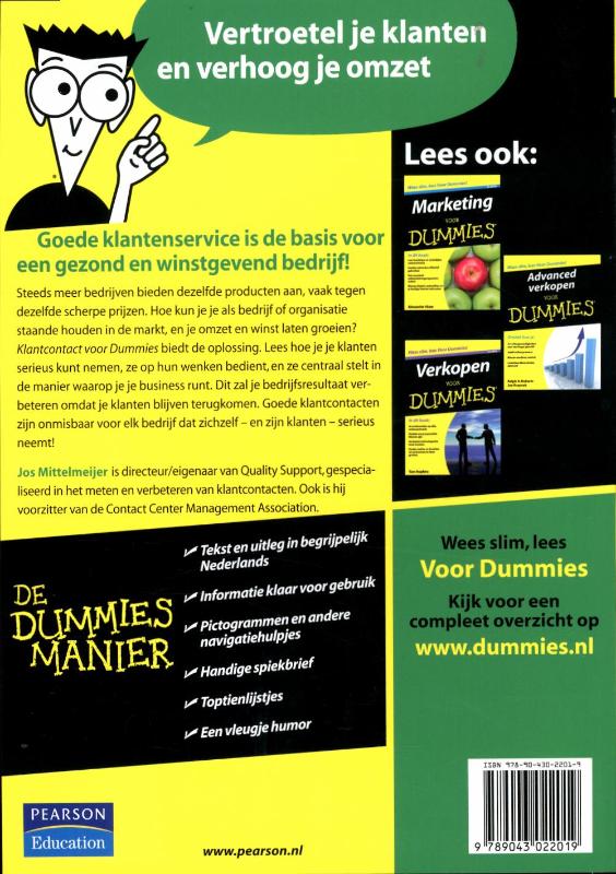 Voor Dummies - Klantcontact voor Dummies achterkant