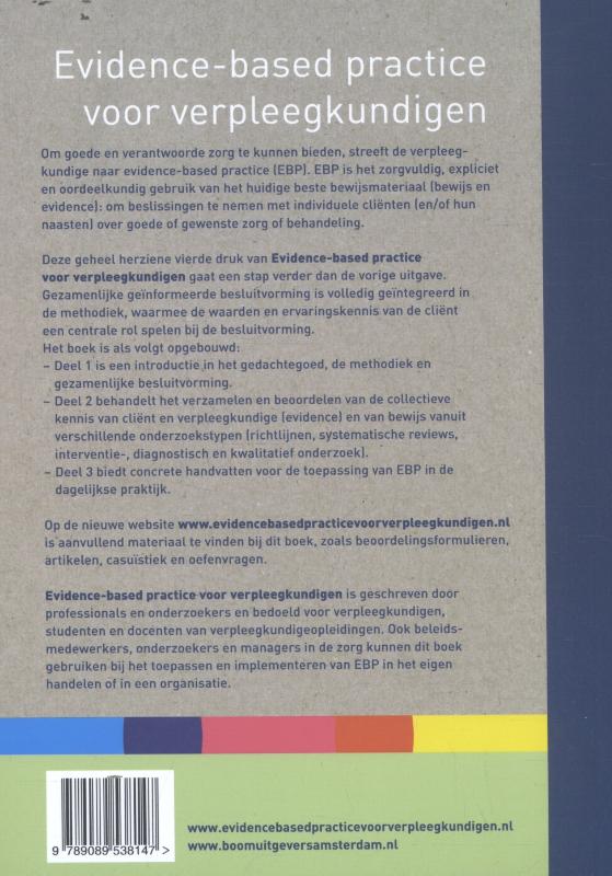 Evidence-based practice voor verpleegkundigen achterkant