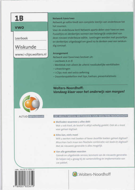 Wiskunde 1B Vwo Netwerk achterkant