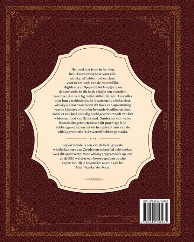 Schotse malt whisky achterkant