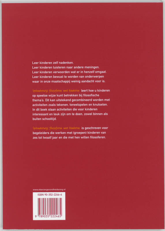 Spelenderwijs Filosoferen Met Kinderen achterkant