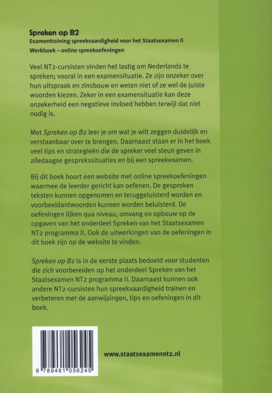 Spreken op B2 achterkant