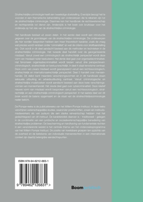 Pompe-reeks 101 -   Strafrechtelijke criminologie achterkant