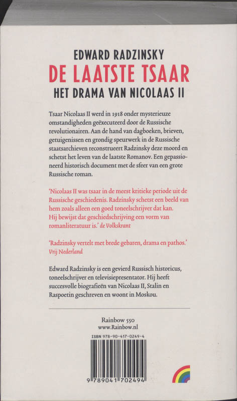 De laatste tsaar / Rainbow paperback / 550 achterkant
