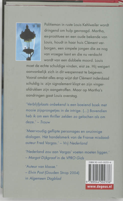 Verblijfplaats onbekend achterkant