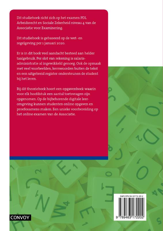 PDL Arbeidsrecht Sociale Zekerheid 2020-2021 Theorieboek achterkant