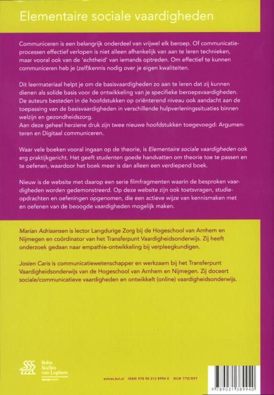 Elementaire sociale vaardigheden achterkant