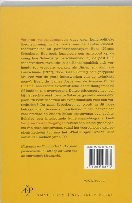 Verloren Zonsondergangen achterkant