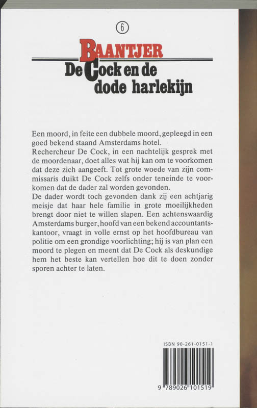De Cock en de dode harlekijn / Baantjer / 6 achterkant