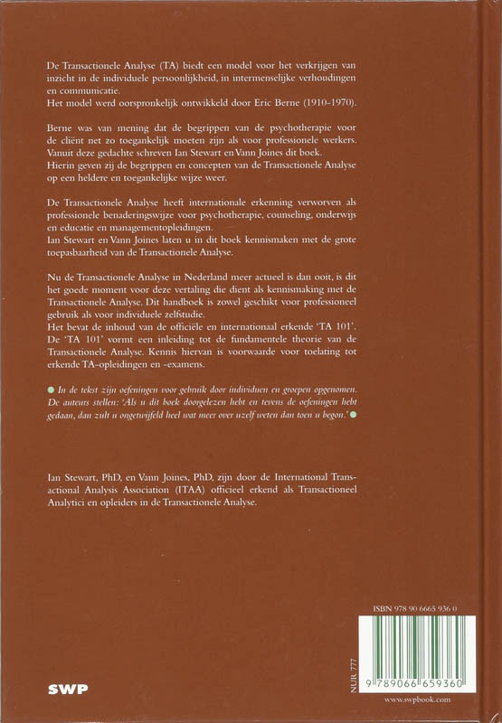 Transactionele Analyse achterkant