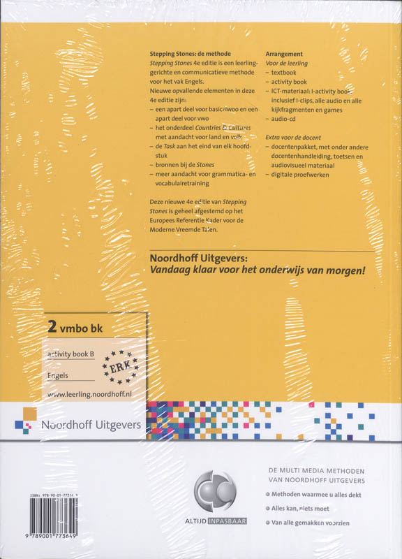 Activity book A + B 2 Vmbo bk Stepping Stones achterkant