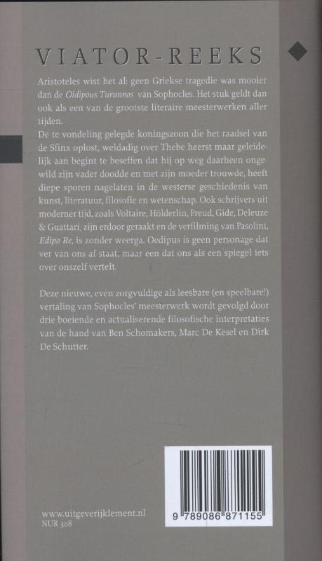 Oedipus heerst / Viator reeks achterkant