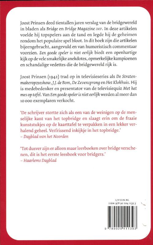 Een goede speler is niet eerlijk achterkant