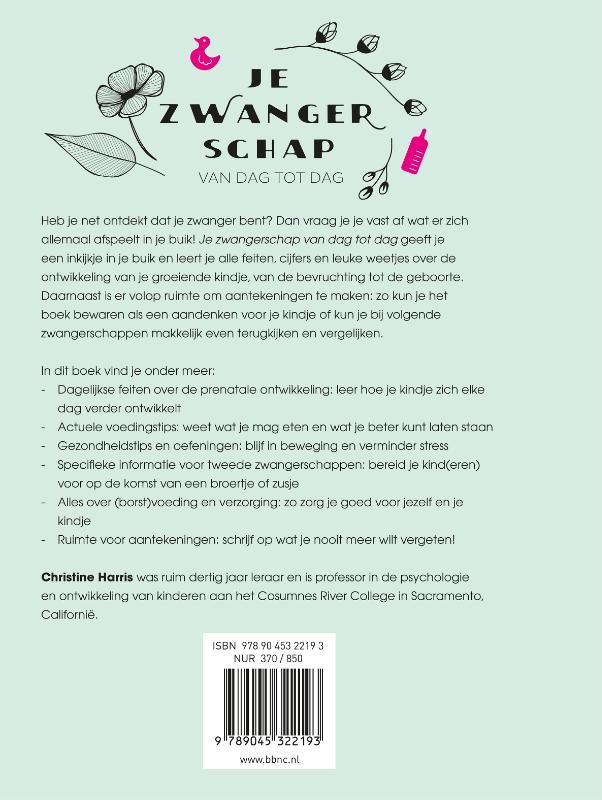 Je zwangerschap van dag tot dag achterkant