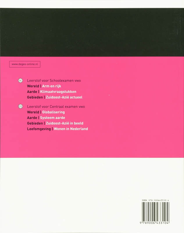 De Geo Zuidoost-Azie actueel Studieboek Vwo achterkant