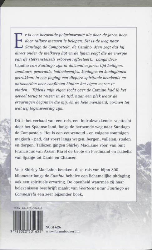 Voettocht Naar Santiago De Compostella achterkant