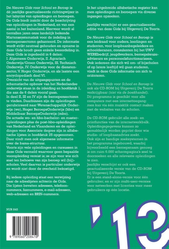 Nieuwe gids voor school en beroep 2013 achterkant
