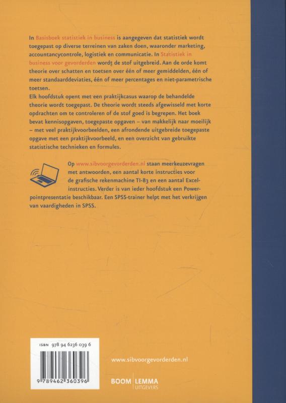 Statistiek in business voor gevorderden achterkant