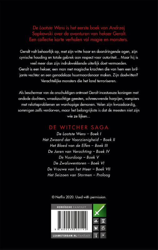 De laatste wens / The Witcher / 1 achterkant
