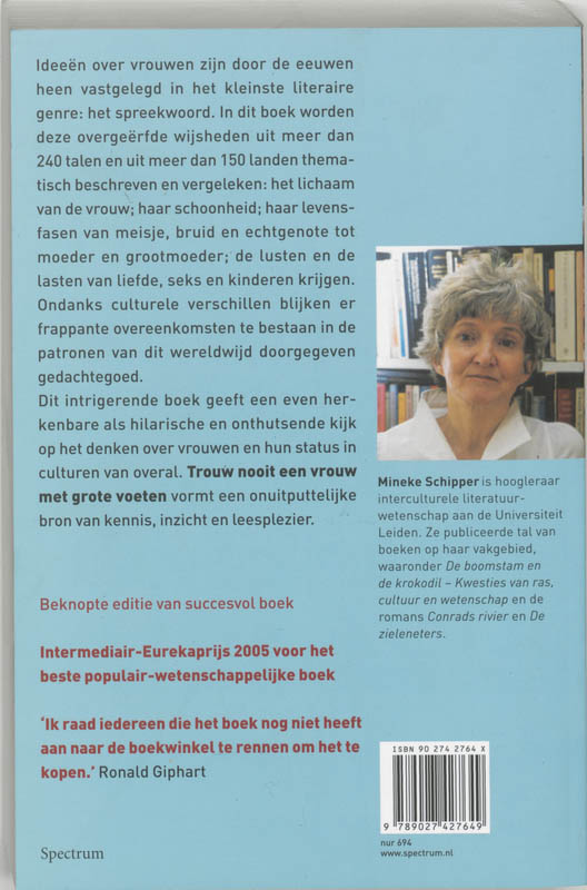 Trouw Nooit Een Vrouw Met Grote Voeten achterkant