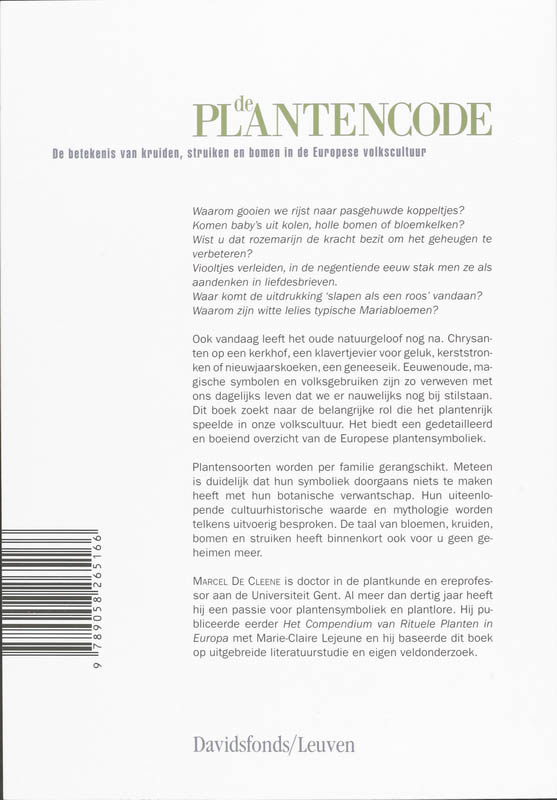 De plantencode achterkant
