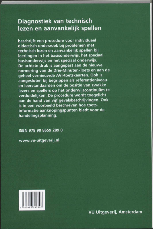 Diagnostiek Van Technisch Lezen En Aanvankelijk Spellen achterkant