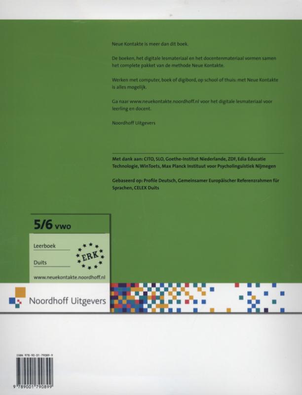 Neue Kontakte  5/6 vwo Duits leerboek achterkant