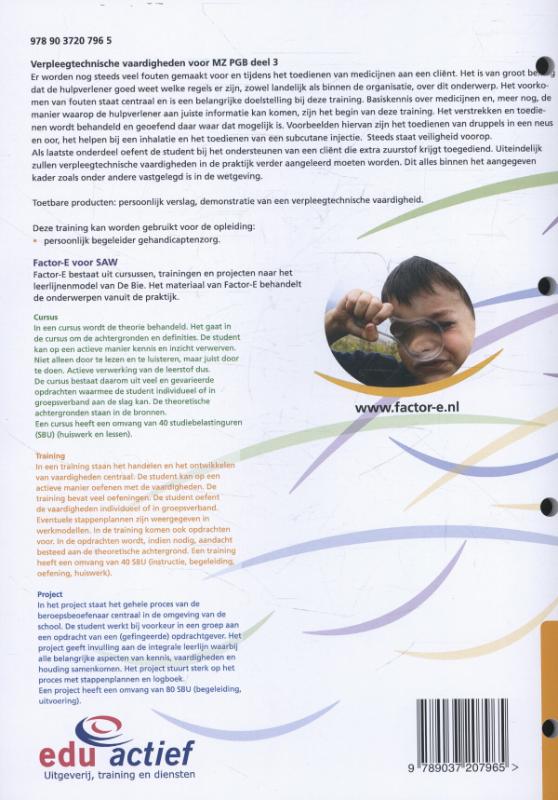 Factor-E Verpleegtechnische vaardigheden voor MZ PGB deel 3 Training achterkant