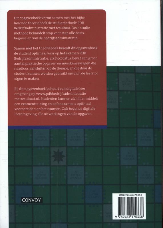 PDB bedrijfsadministratie met resultaat achterkant