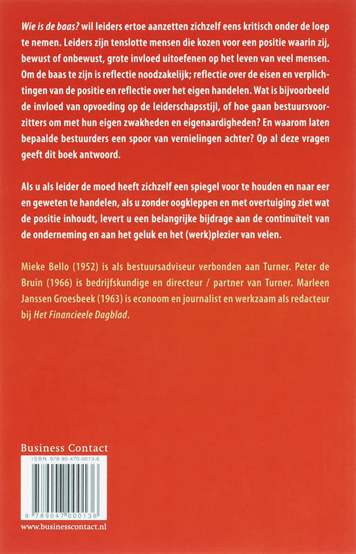 Wie Is De Baas? achterkant