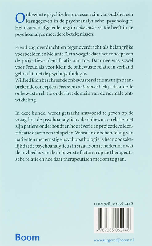 De Onbewuste Relatie achterkant