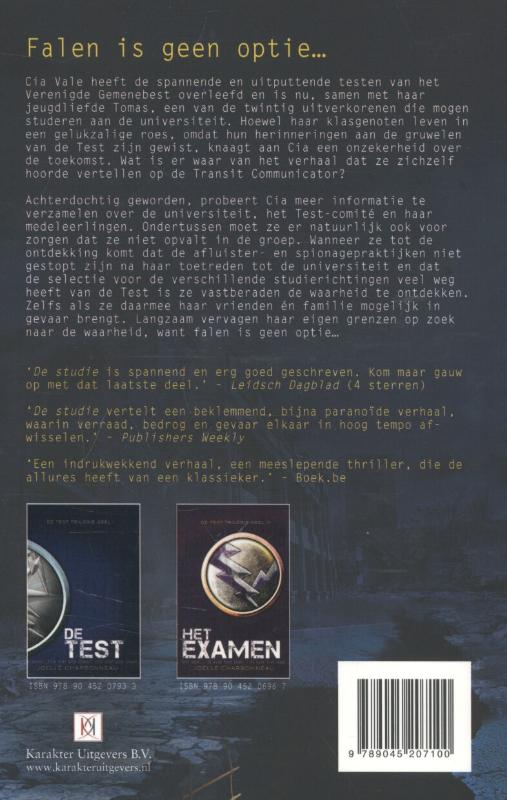 De studie / De test-trilogie / 2 achterkant