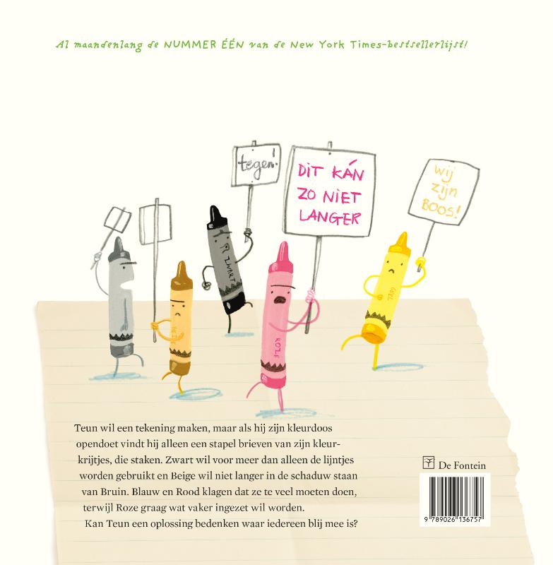 De krijtjes staken achterkant