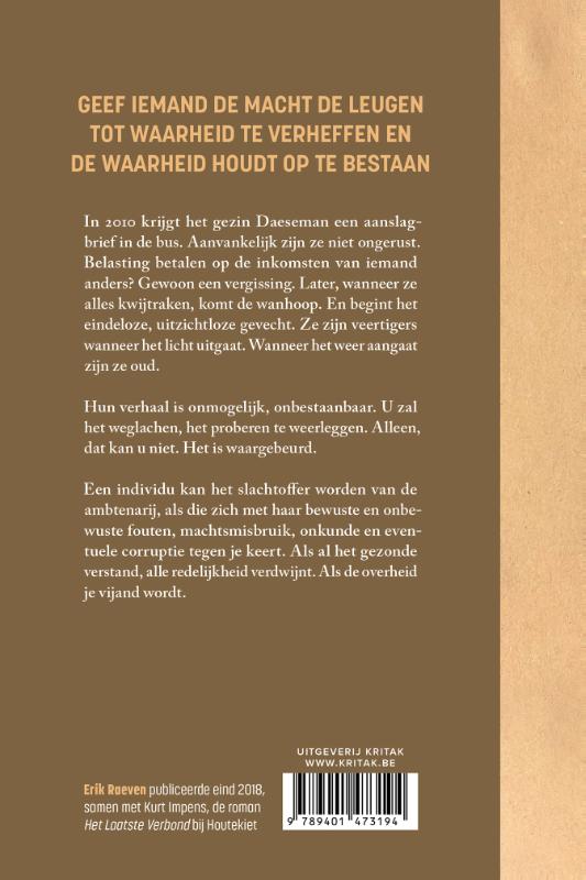 De belasting aanslag achterkant