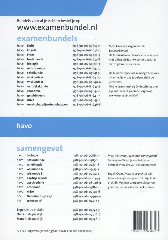 Examenbundel Havo Biologie 2015/2016 achterkant