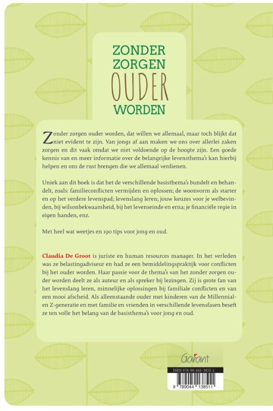 Zonder zorgen ouder worden achterkant