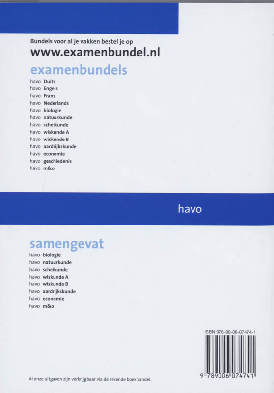 Examenbundel 2008/2009 havo economie achterkant