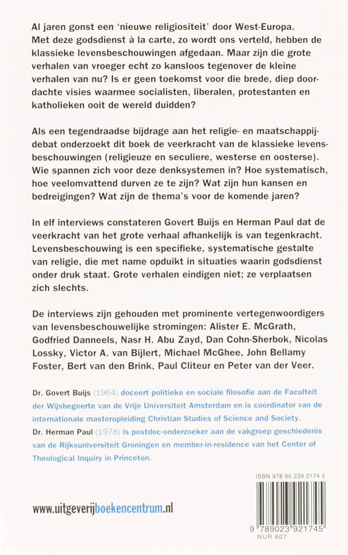 De Veerkracht Van Het Grote Verhaal achterkant