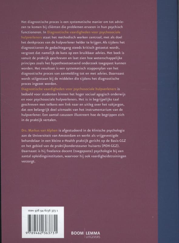 Diagnostische vaardigheden voor psychosociale hulpverleners achterkant