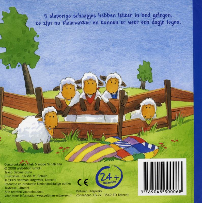5 slaperige schaapjes achterkant