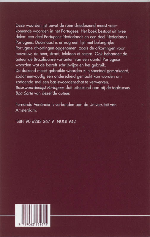 Basiswoordenlijst Portugees achterkant