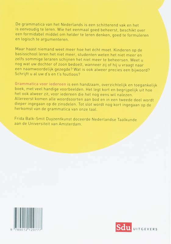 Grammatica voor iedereen achterkant