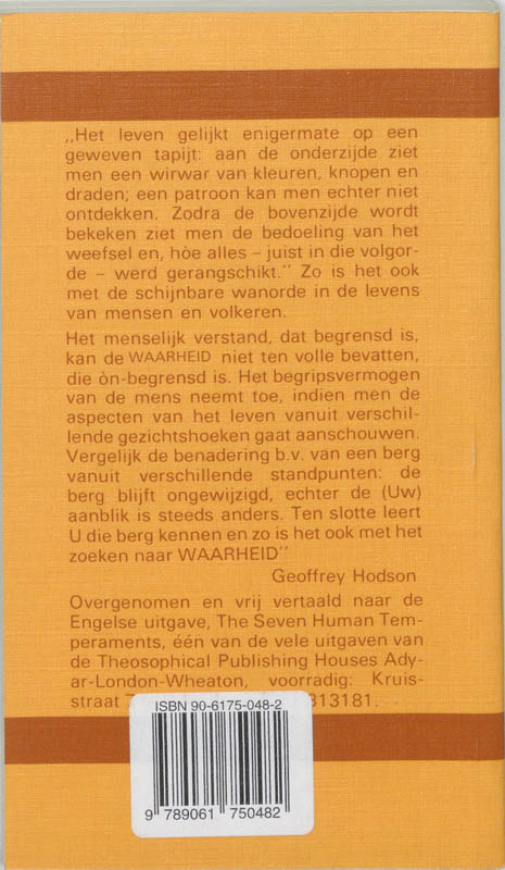 Lotusreeks  -   De zeven mensentypen achterkant