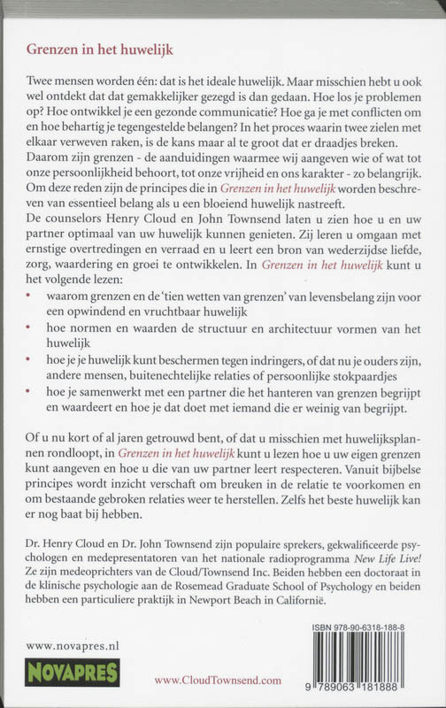 Grenzen in het huwelijk achterkant