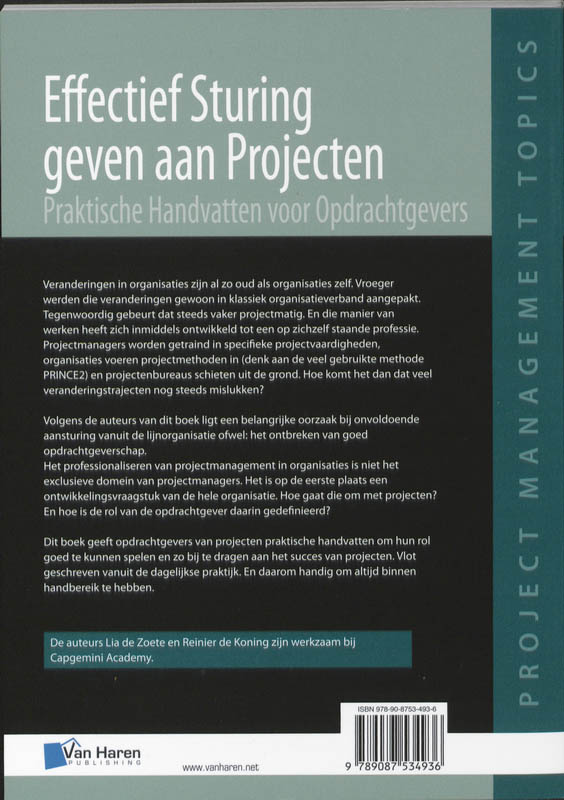 Effectief sturing geven aan projecten / Project management topics achterkant
