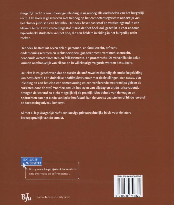 Bronnenboeken MBO - Burgerlijk recht achterkant
