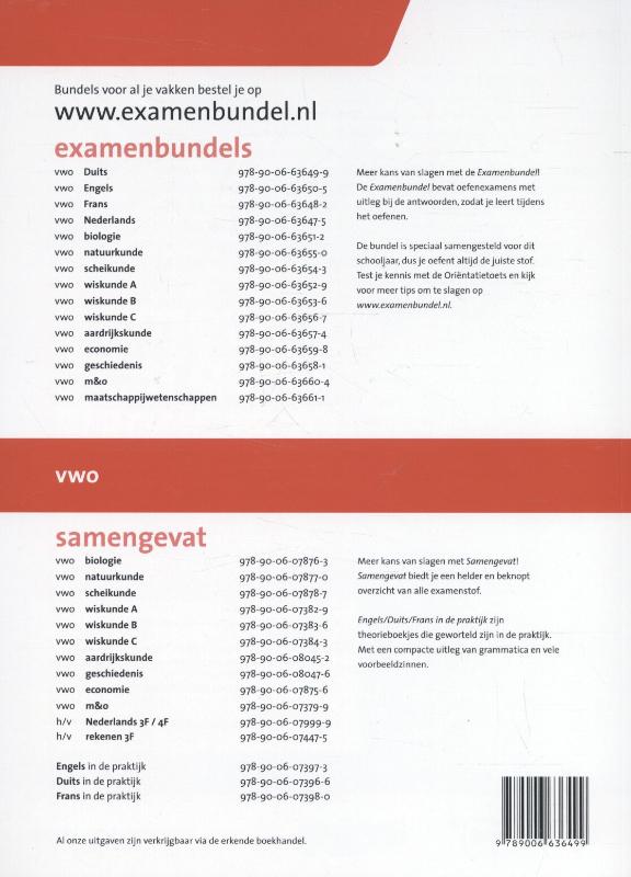 Examenbundel Vwo; Duits; 2015/2016 achterkant