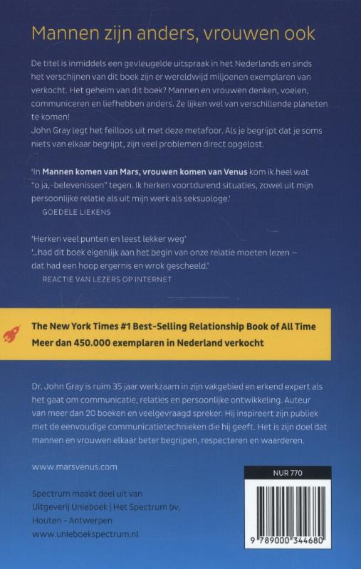 Mannen komen van Mars, vrouwen komen van Venus achterkant